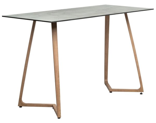Wichita 12mm HPL Top Grigio Bar Table 180cm with Oak Legs