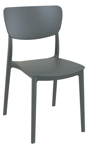 Mchenry Polypropylene Garden Side Chair In Dark Grey