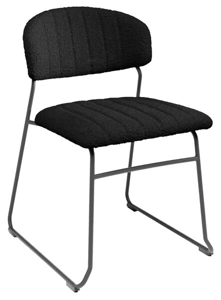 Torquay Fabric Bedroom Side Chair In Black