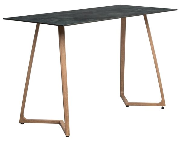 Wichita 12mm HPL Top Italian Stone Bar Table 180cm with Oak Legs