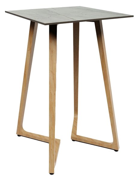 Wichita 12mm HPL Top Grigio Bar Table 70cm with Oak Legs