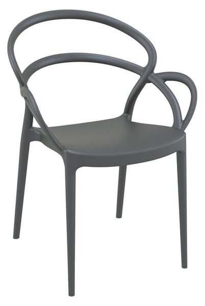 Mckinney Polypropylene Garden Armchair In Dark Grey