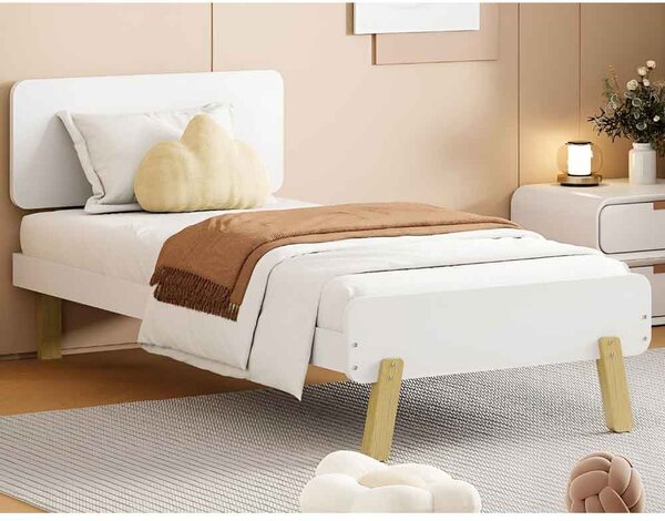 Benson Wooden Single Bed In White