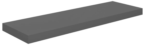 Floating Wall Shelf High Gloss Grey 80x23.5x3.8 cm MDF