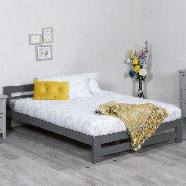 Vallejo Wooden Single Bed In Grey