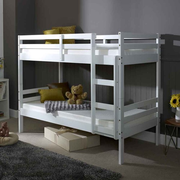 Danbury Wooden Single Bunk Bed In White