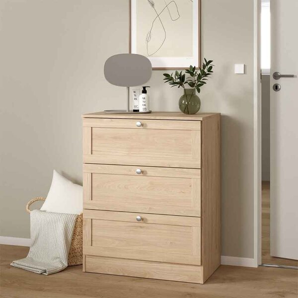 Bensalem Wooden Chest Of 3 Drawers In Jackson Hickory