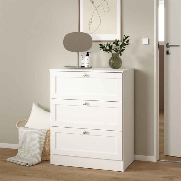 Bensalem Wooden Chest Of 3 Drawers In White