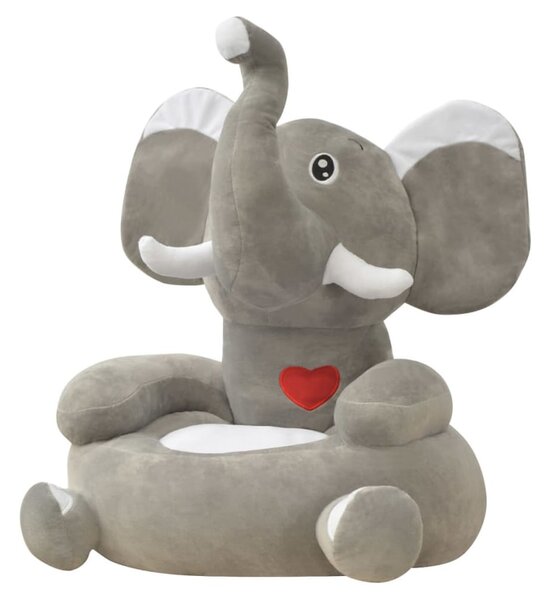 Chillicothe Polyester Childrens Elephant Chair In Grey