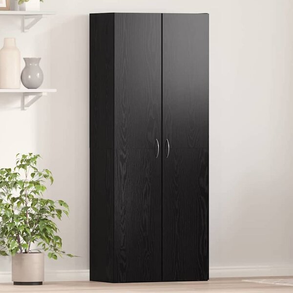 Quilcene 153cm Wooden Office Cabinet In Black Oak