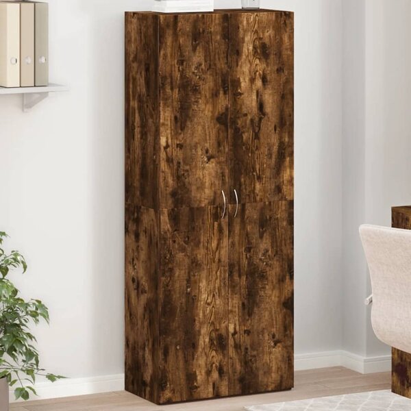 Quilcene 153cm Wooden Office Cabinet In Smoked Oak