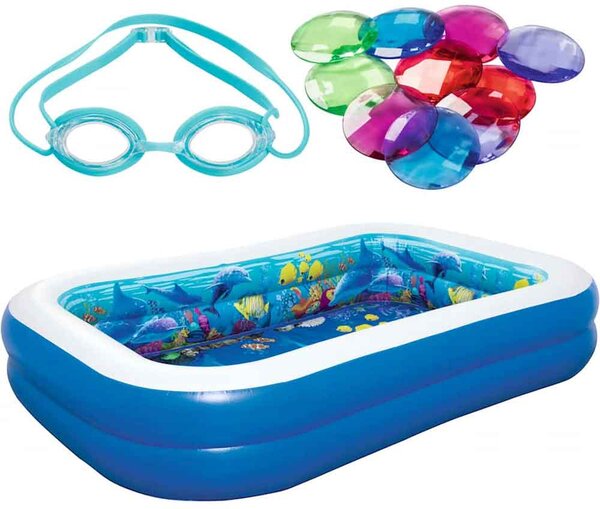 Bestway Undersea Adventure Inflatable Pool 262x175x51cm In Blue