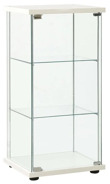 Absecon White Shoe Storage Cabinet With Tempered Glass Frame