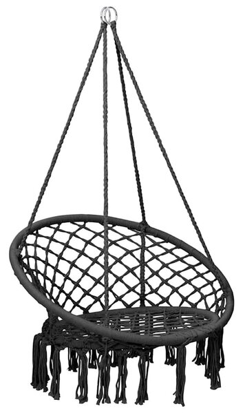 Vineland Cotton Hammock Swing Chair In Anthracite