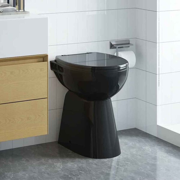Adel Black Rimless Comfort Height Toilet - Soft Close Seat