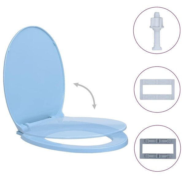 Irvine PP Oval Soft-Close Toilet Seat - Blue
