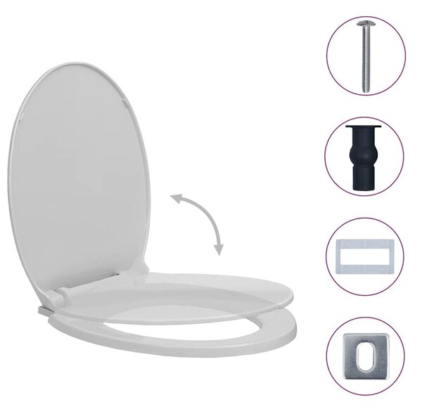 Irvine PP Oval Soft-Close Quick-Release Toilet Seat - Light Grey