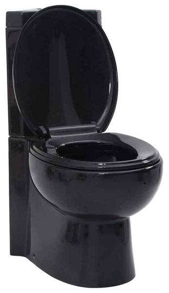 Adel Black Close Coupled Corner Toilet - Soft Close Seat
