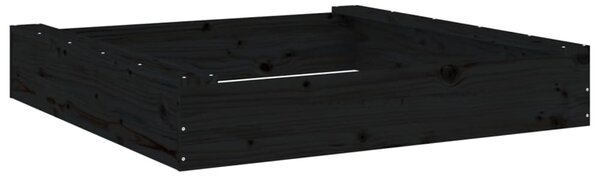 Ivins 111cm Wooden Square Kids Sandbox - Black
