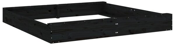 Ivins 160cm Wooden Square Kids Sandbox - Black