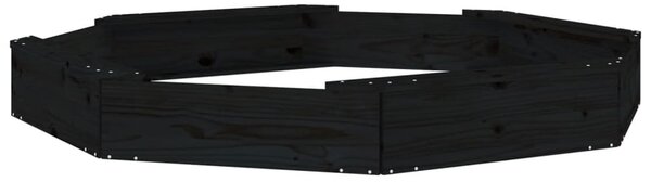 Ivins 159.5cm Wooden Octagon Kids Sandbox - Black