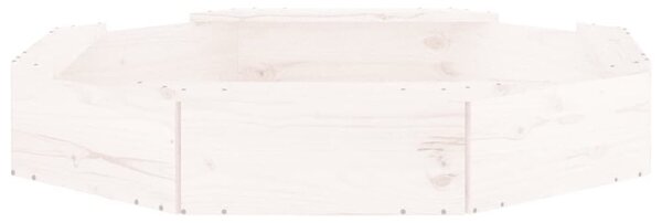 Ivins 111cm Wooden Octagon Kids Sandbox - White