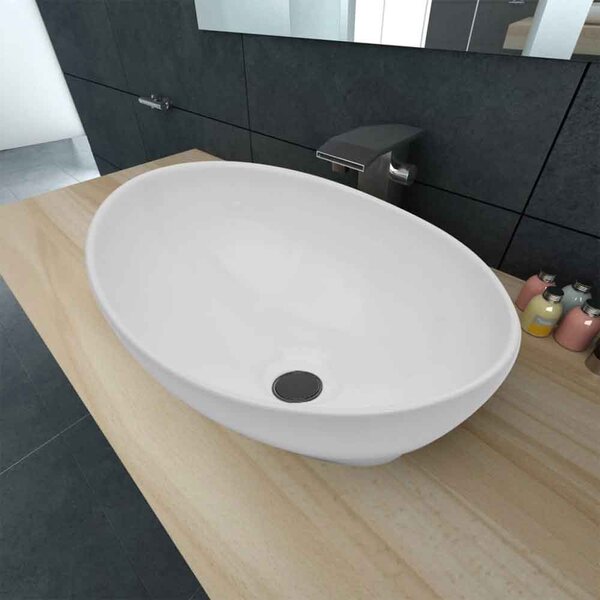 Abbotsford Oval Countertop Basin Without Waste 400mm Wide - White