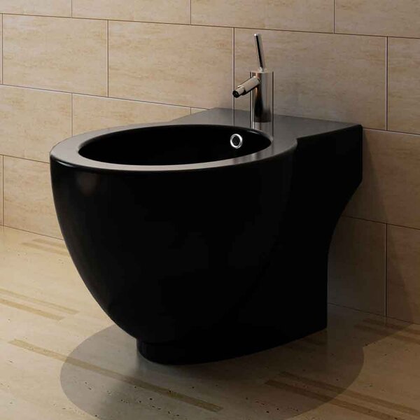Absecon Black Floor Standing Bidet 580mm Projection - 1 Tap Hole