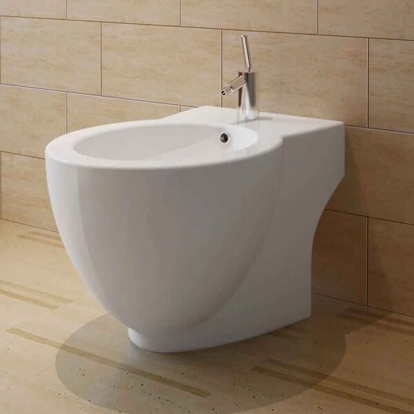 Absecon White Floor Standing Bidet 580mm Projection - 1 Tap Hole