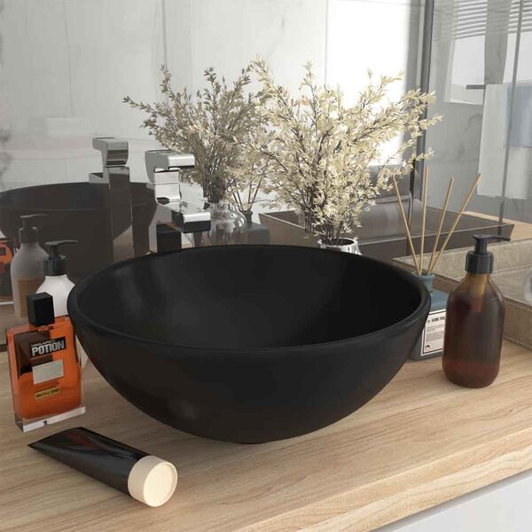 Albuquerque Round Countertop Basin Without Waste 325mm Wide 0TH - Black