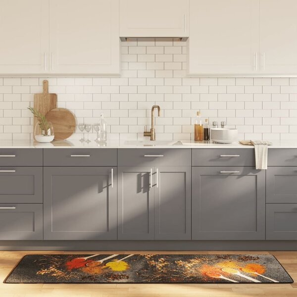 Biloxi Polyester Anti-Slip Kitchen Rug - Blue