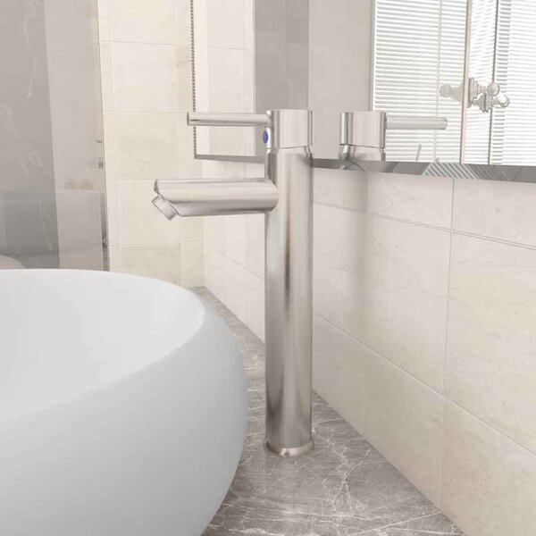 Agnano Tall Basin Mixer Tap - Silver