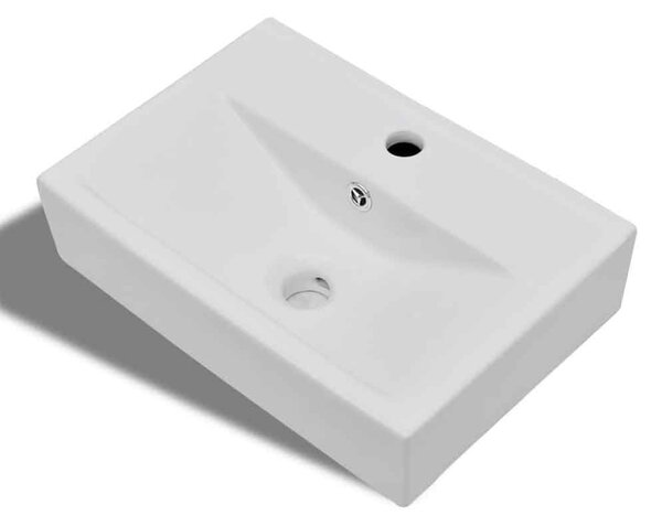 Abingdon Rectnagular Countertop Basin Without Waste 465mm Wide 1TH - White