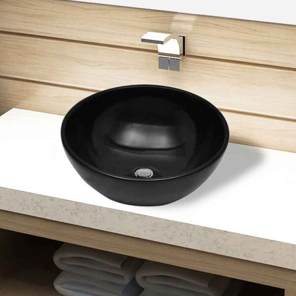 Alamosa Round Countertop Basin Without Waste 325mm Wide 0TH - Black