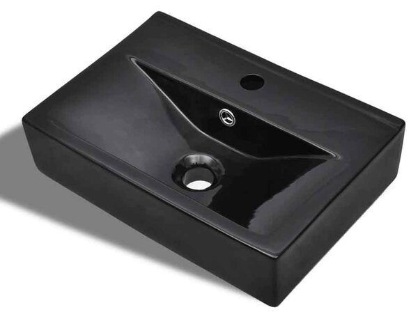 Abingdon Rectnagular Countertop Basin Without Waste 465mm Wide 1TH - Black