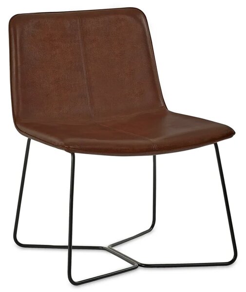 Kerrville PU Leather Accent Chair - Brown
