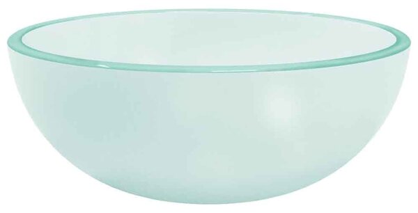 Tacoma Round Countertop Basin Without Waste 300mm Wide 0TH - Frosted Glass