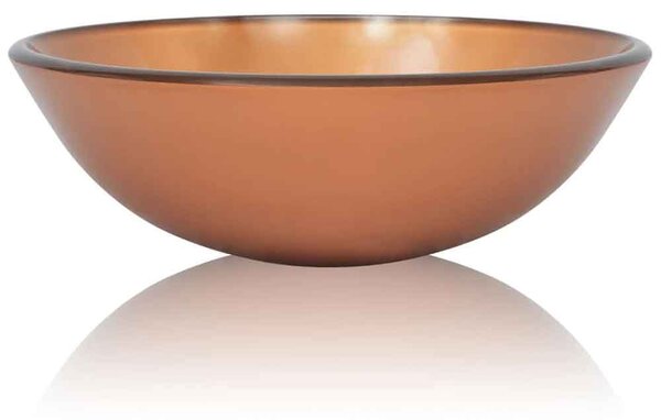 Tacoma Round Countertop Basin Without Waste 420mm Wide 0TH - Brown Glass