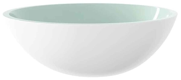 Tacoma Oval Countertop Basin Without Waste 500mm Wide 0TH - White Glass