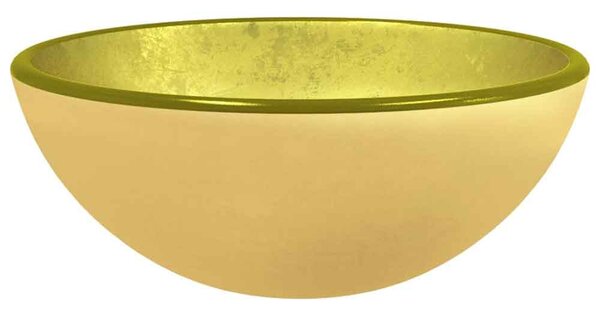 Tacoma Round Countertop Basin Without Waste 300mm Wide 0TH - Gold Glass