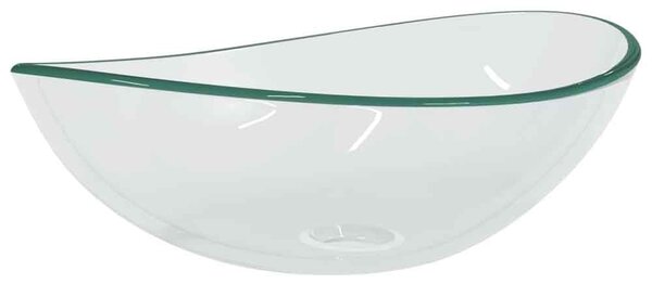 Tacoma Oval Countertop Basin Without Waste 545mm Wide 0TH - Clear Glass
