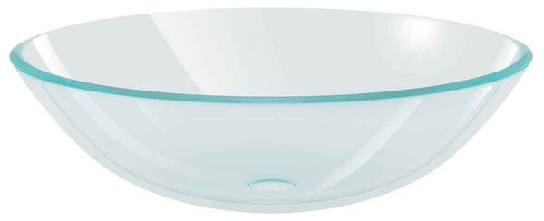 Tacoma Round Countertop Basin Without Waste 420mm Wide 0TH - Clear Glass