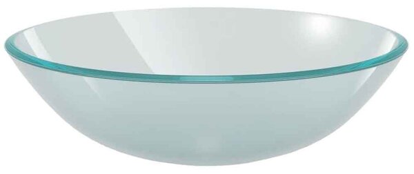 Tacoma Round Countertop Basin Without Waste 420mm Wide 0TH - Frosted Glass