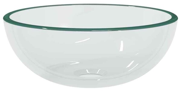 Tacoma Round Countertop Basin Without Waste 300mm Wide 0TH - Clear Glass