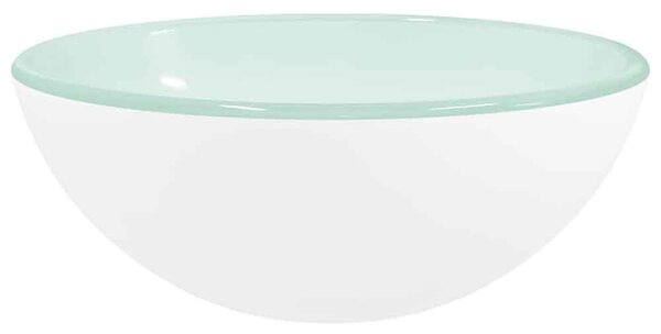 Tacoma Round Countertop Basin Without Waste 300mm Wide 0TH - White Glass