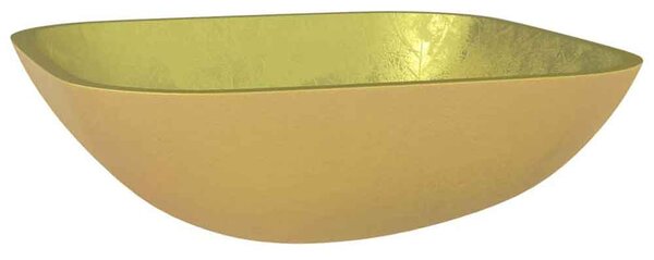 Tacoma Square Countertop Basin Without Waste 420mm Wide 0TH - Gold Glass
