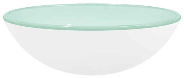 Tacoma Round Countertop Basin Without Waste 420mm Wide 0TH - White Glass