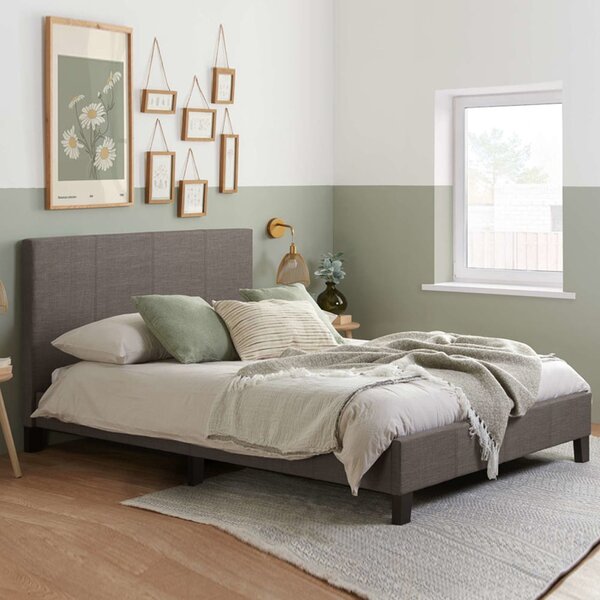 Beano Fabric Double Bed In Grey