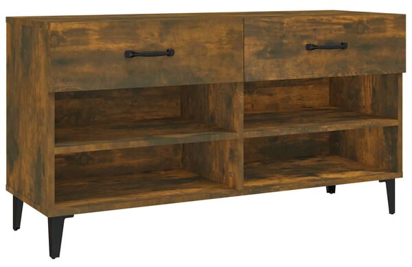 Shoe Cabinet Smoked Oak 102x35x55 cm Engineered Wood