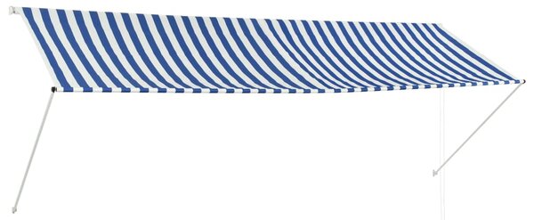 Retractable Awning 350x150 cm Blue and White